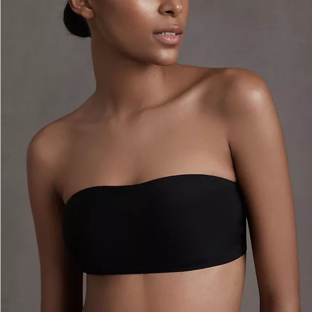 Commando Womens Bralette Butter Soft Support Strapless Size Medium Black‎